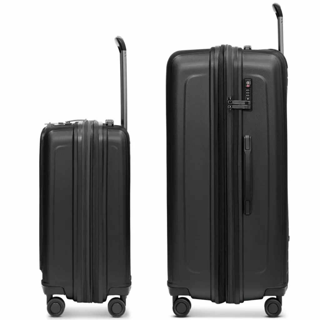 Sale Redolz Essentials 14 4-Rollen Kofferset 2 tlg. Laptopfach mit Dehnfalte black metallic