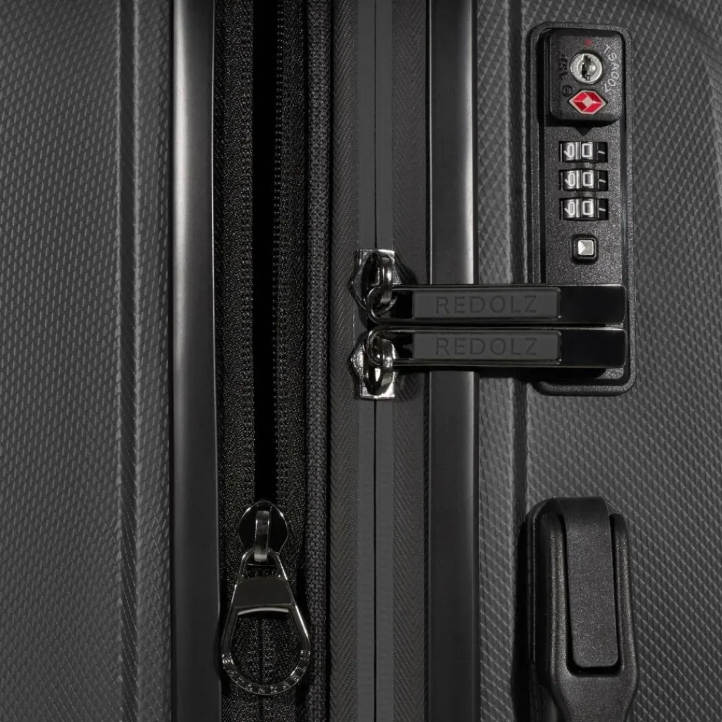 Sale Redolz Essentials 14 4-Rollen Kofferset 2 tlg. Laptopfach mit Dehnfalte black metallic