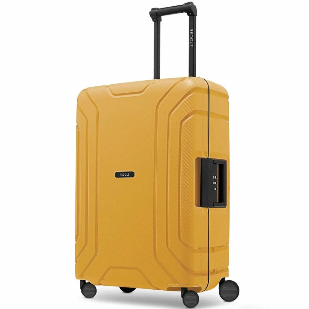 Clearance Redolz Essentials 15 4-Rollen Trolley 65 cm mit Dreipunkt-Verschluss dark yellow