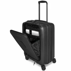 Best Redolz Essentials 14 4-Rollen Kofferset + Beautycase 4 tlg. mit Dehnfalte + Laptopfach black metallic