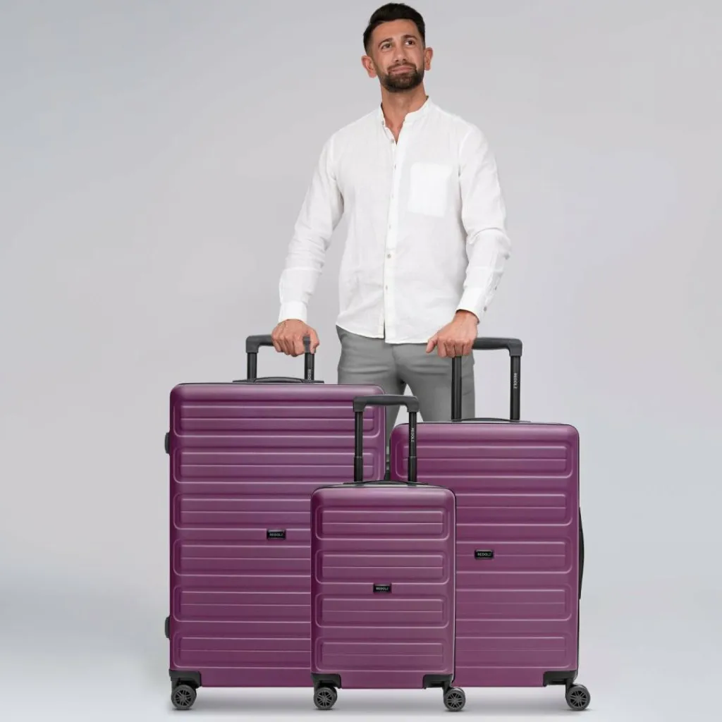 Clearance Redolz Essentials 08 3-SET 4 Rollen Kofferset 3-teilig purple