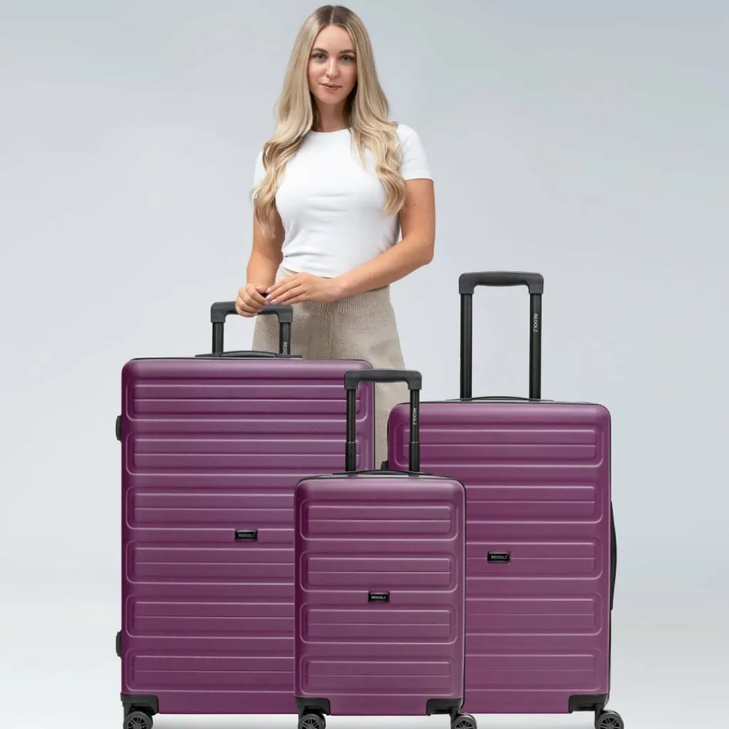 Clearance Redolz Essentials 08 3-SET 4 Rollen Kofferset 3-teilig purple