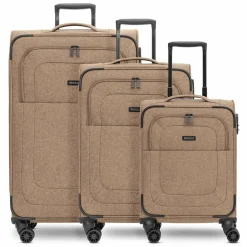 Outlet Redolz Essentials 12 THREE SET 4 Rollen Kofferset 3-teilig mit Dehnfalte coffee