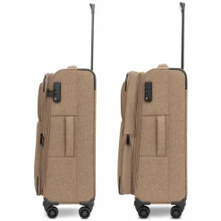 Outlet Redolz Essentials 12 THREE SET 4 Rollen Kofferset 3-teilig mit Dehnfalte coffee