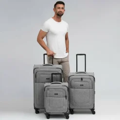 Redolz Essentials 12 THREE SET 4 Rollen Kofferset 3-teilig mit Dehnfalte