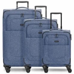 Redolz Koffersets Als Weichgepäck|Koffersets 3-Teilig<Essentials 12 THREE SET 4 Rollen Kofferset 3-teilig mit Dehnfalte blue 2