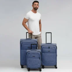 Redolz Koffersets Als Weichgepäck|Koffersets 3-Teilig<Essentials 12 THREE SET 4 Rollen Kofferset 3-teilig mit Dehnfalte blue 2