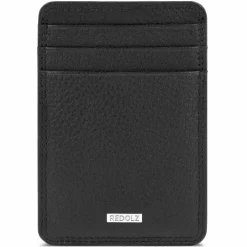 Hot Redolz Leather Essentials Kreditkartenetui RFID Leder 7 cm mit Geldscheinklammer black
