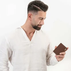 Online Redolz Leather Essentials QF kleine Geldbörse RFID Leder 10,5 cm cognac