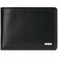 Redolz Herrengeldbörsen Querformat<Leather Essentials QF Geldbörse RFID Leder 12 cm ausklappbar classic black