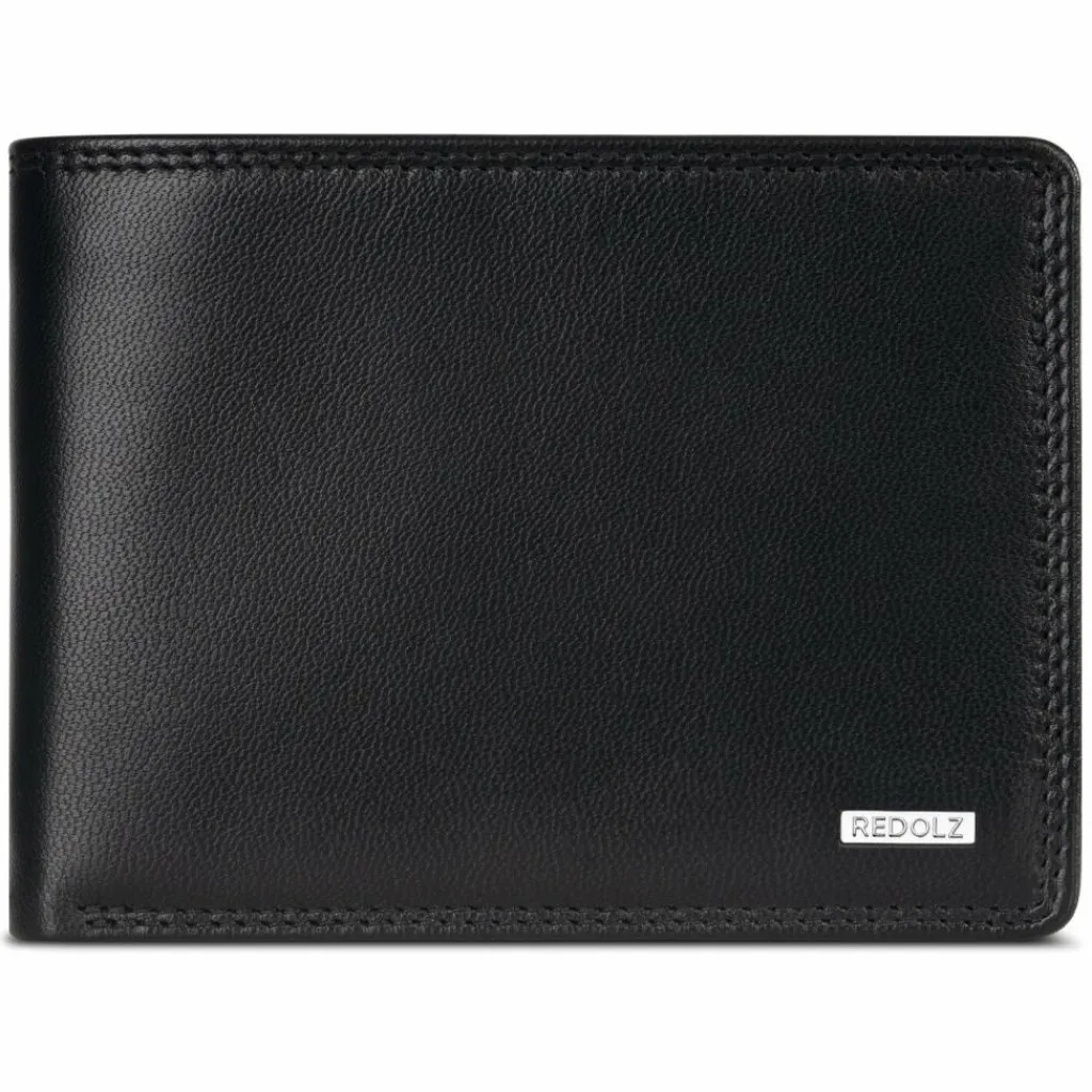 Redolz Herrengeldbörsen Querformat<Leather Essentials QF Geldbörse RFID Leder 12 cm ausklappbar classic black