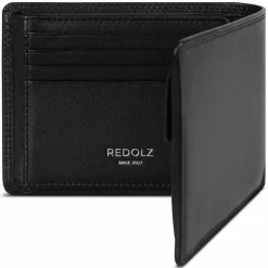 Redolz Herrengeldbörsen Querformat<Leather Essentials QF Geldbörse RFID Leder 12 cm ausklappbar classic black