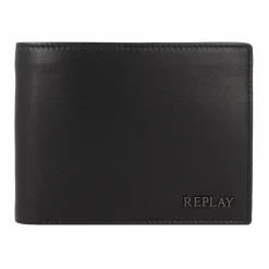 New Replay Geldbörse RFID Schutz Leder 13 cm black