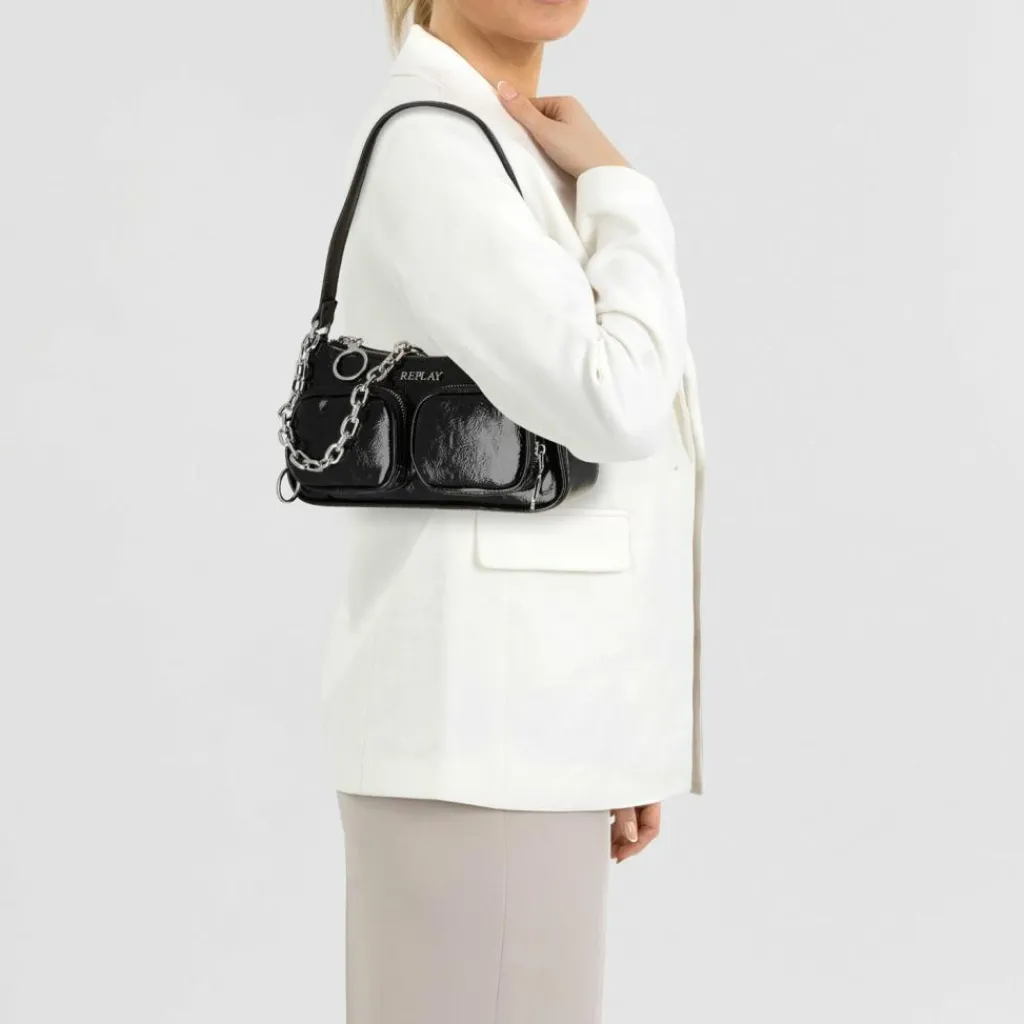 Replay Schultertaschen<Schultertasche 25.5 cm shiny black