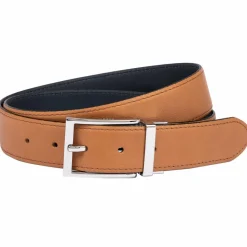 Roeckl Herrengürtel<Luca Gürtel Leder cognac-navy