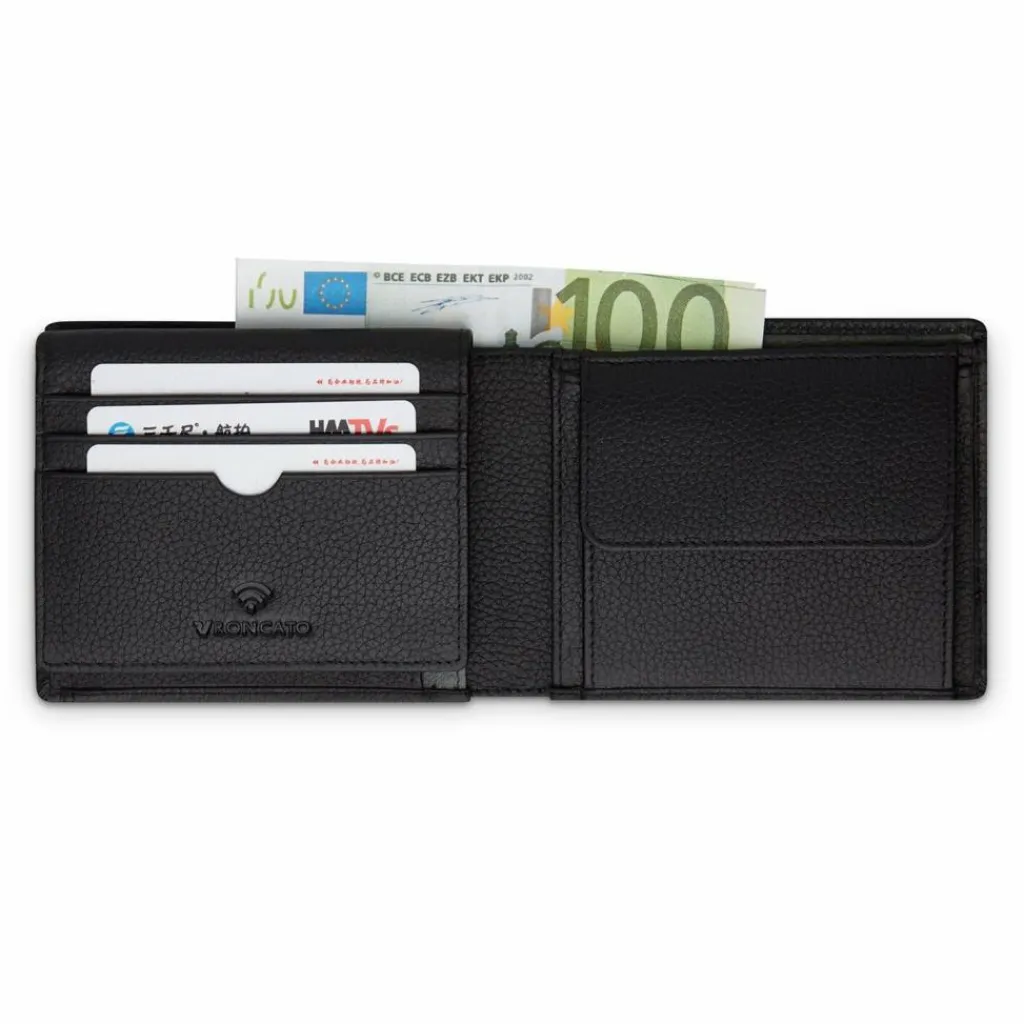 Roncato Alaska Geldbörse RFID Schutz Leder 13 cm nero
