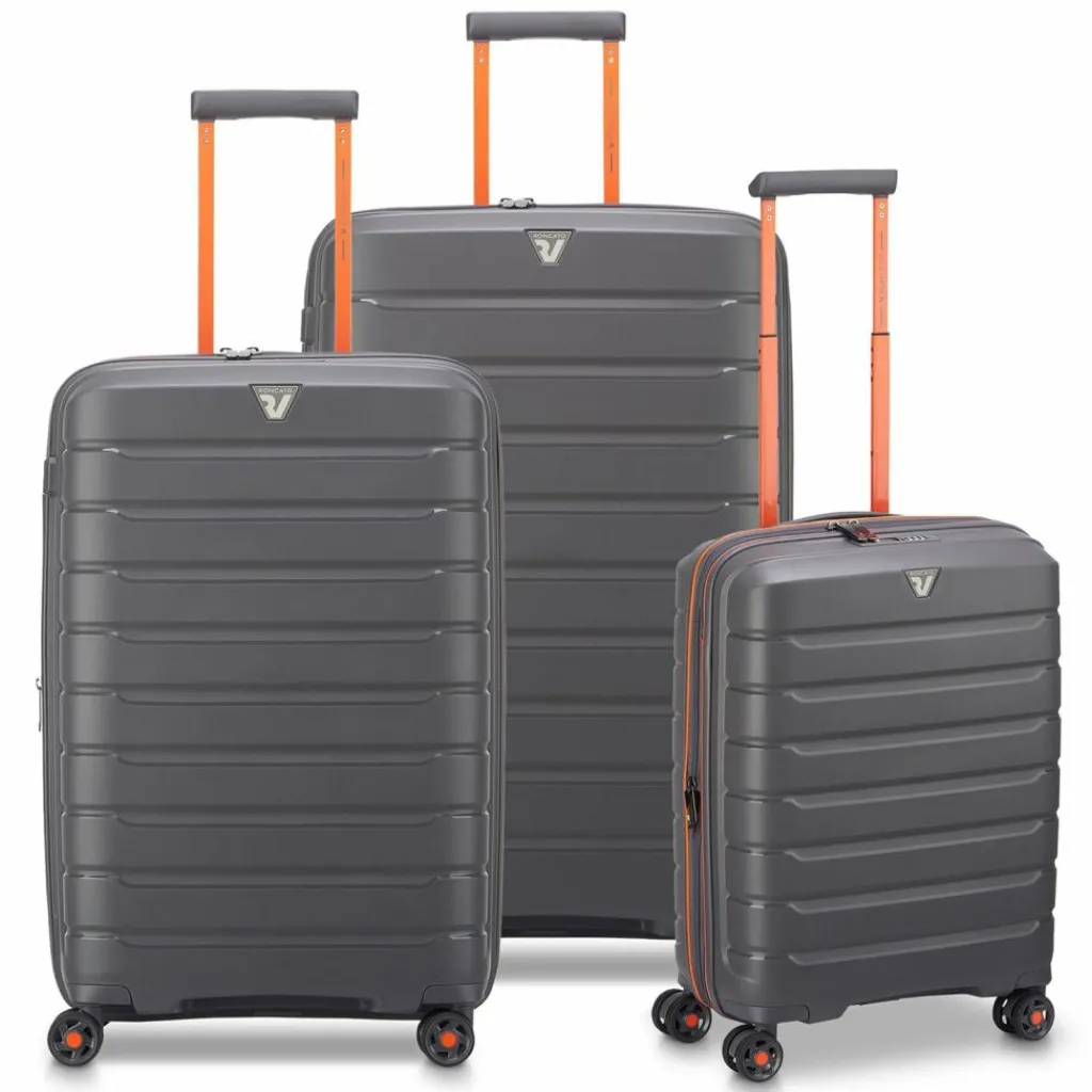 Roncato Koffersets Als Hartgepäck|Koffersets 3-Teilig<B-Flying Move 4 Rollen Kofferset 3-teilig mit Dehnfalte graphite