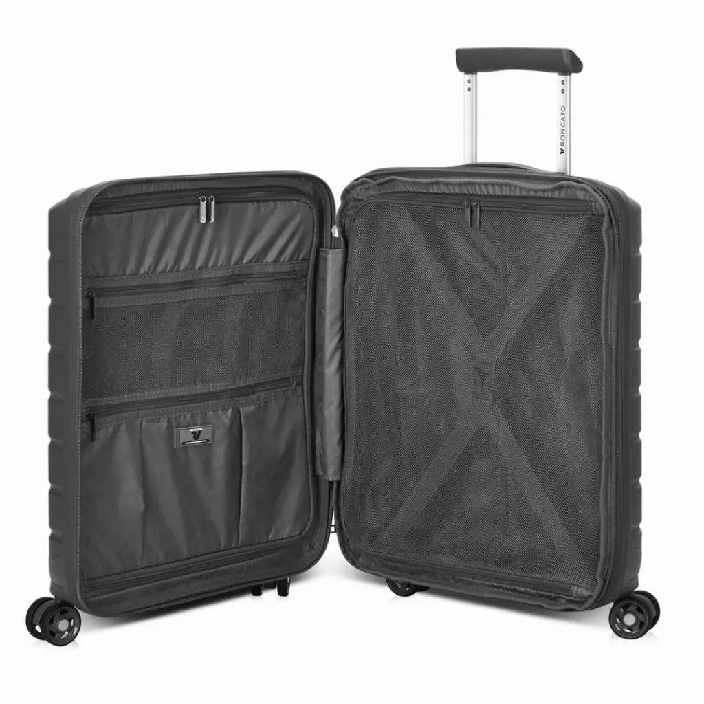 Roncato Hartgepäck Kabinengepäck|4-Rollen Kabinentrolleys<B-Flying Move 4 Rollen Kabinentrolley 55 cm mit Dehnfalte antracite