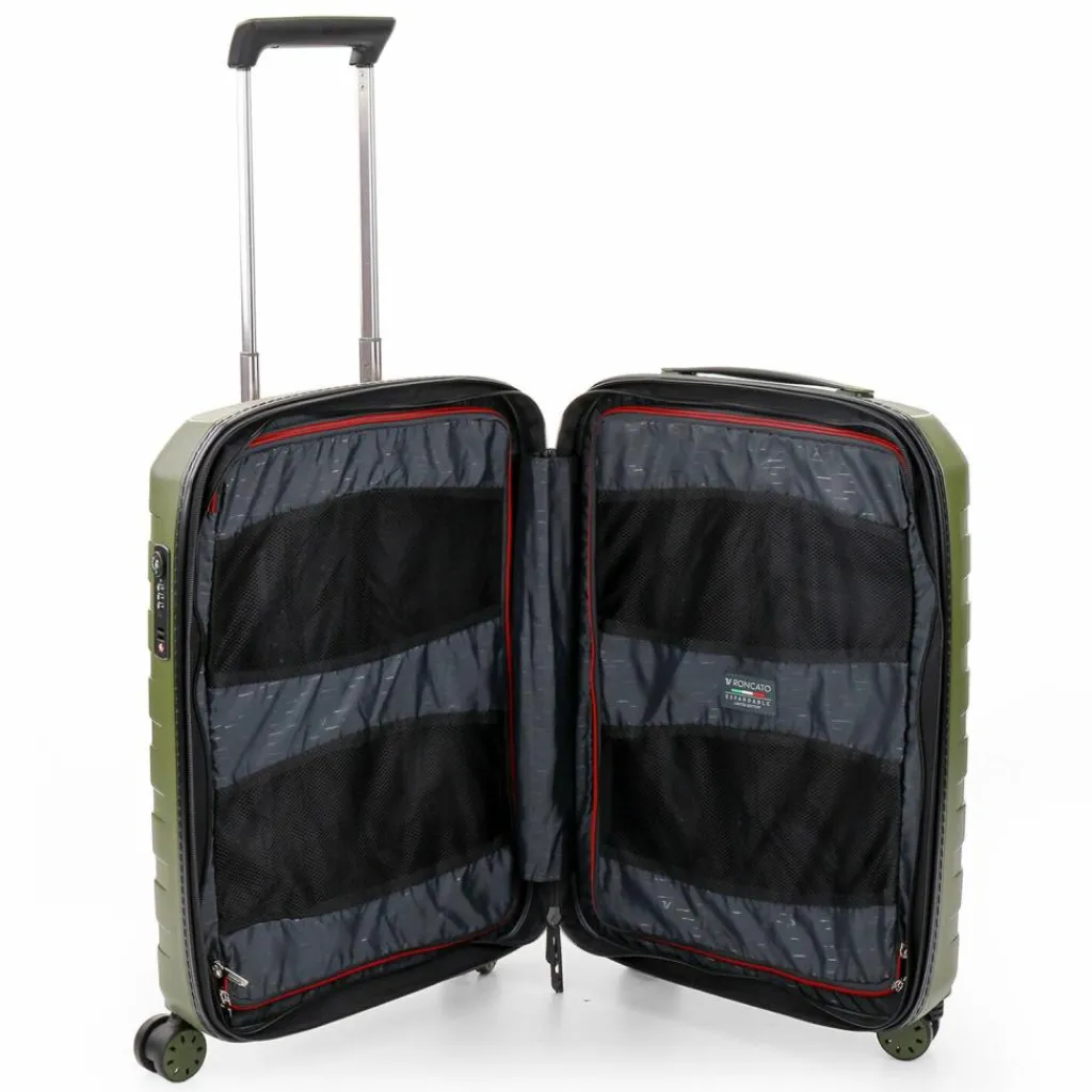 Roncato Hartgepäck Kabinengepäck|Hartgepäck<Box 4.0 4 Rollen Kabinentrolley 55 cm mit Dehnfalte militare