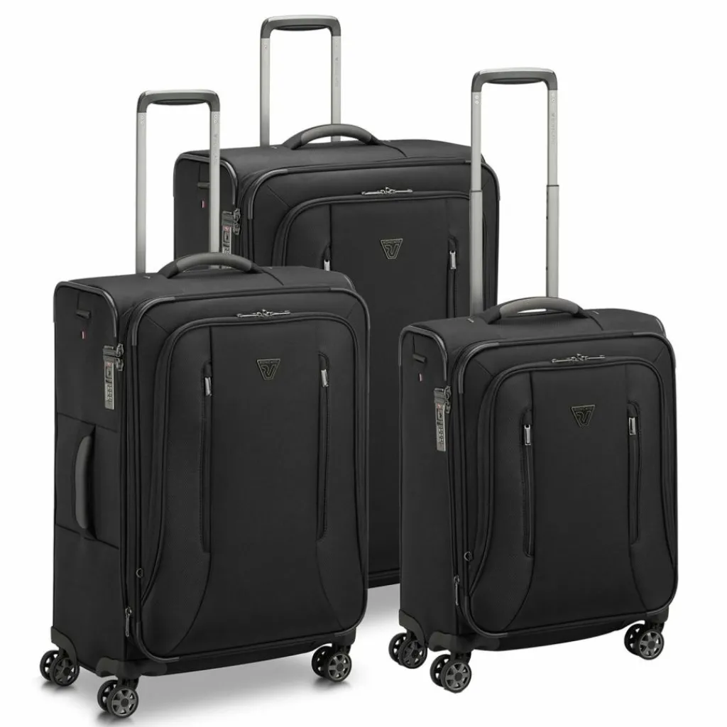 Roncato Koffersets Als Weichgepäck|Koffersets 3-Teilig<City 3.0 4 Rollen Kofferset 3-teilig mit Dehnfalte schwarz