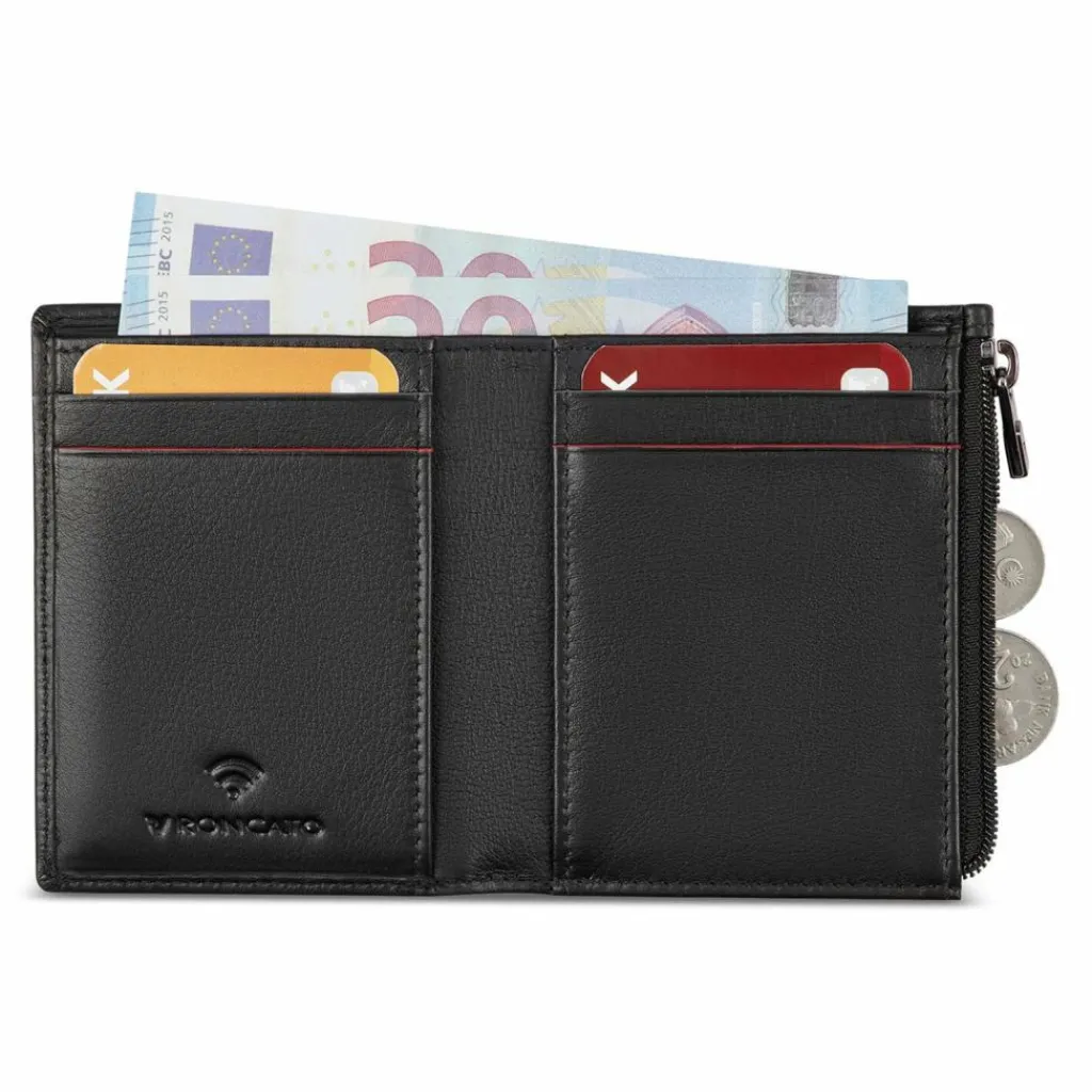 Roncato Herrengeldbörsen Querformat<Detroit Geldbörse RFID Schutz Leder 8 cm nero