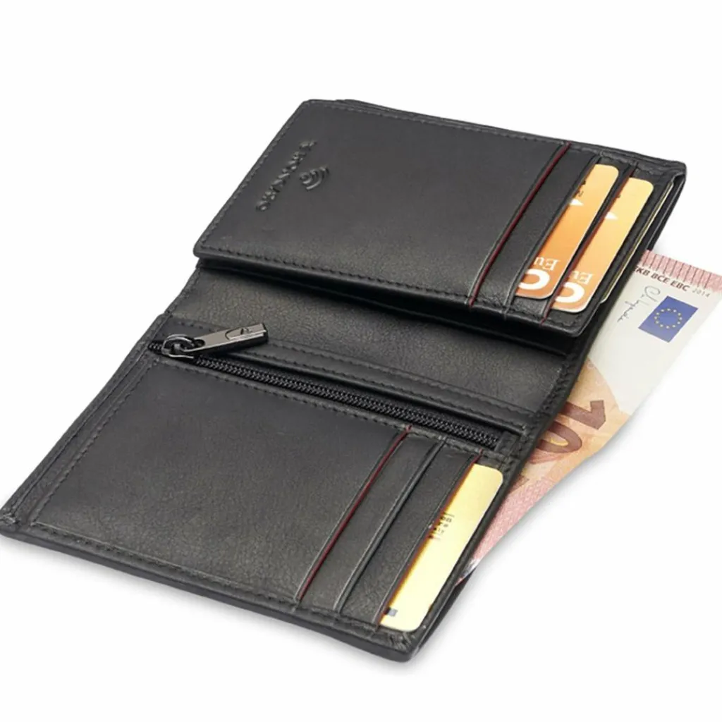 Roncato Herrengeldbörsen Querformat<Detroit Geldbörse RFID Schutz Leder 9 cm nero