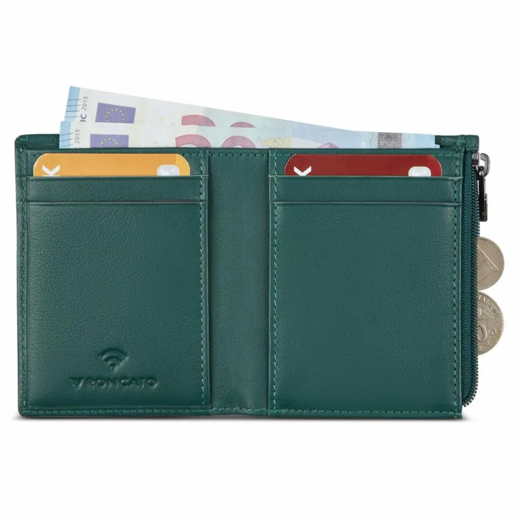 Roncato Herrengeldbörsen Querformat<Detroit Geldbörse RFID Schutz Leder 8 cm verde foresta