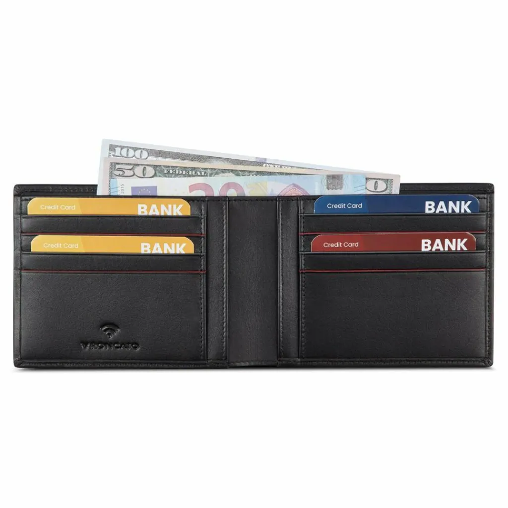 Roncato Herrengeldbörsen Querformat<Detroit Geldbörse RFID Schutz Leder 12.5 cm nero