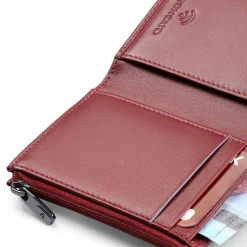 Roncato Herrengeldbörsen Querformat<Detroit Geldbörse RFID Schutz Leder 8 cm burgundy