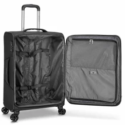 Roncato Weichgepäck|4-Rollen Koffer<Jazz 4.0 4 Rollen Trolley M 65 cm mit Dehnfalte schwarz