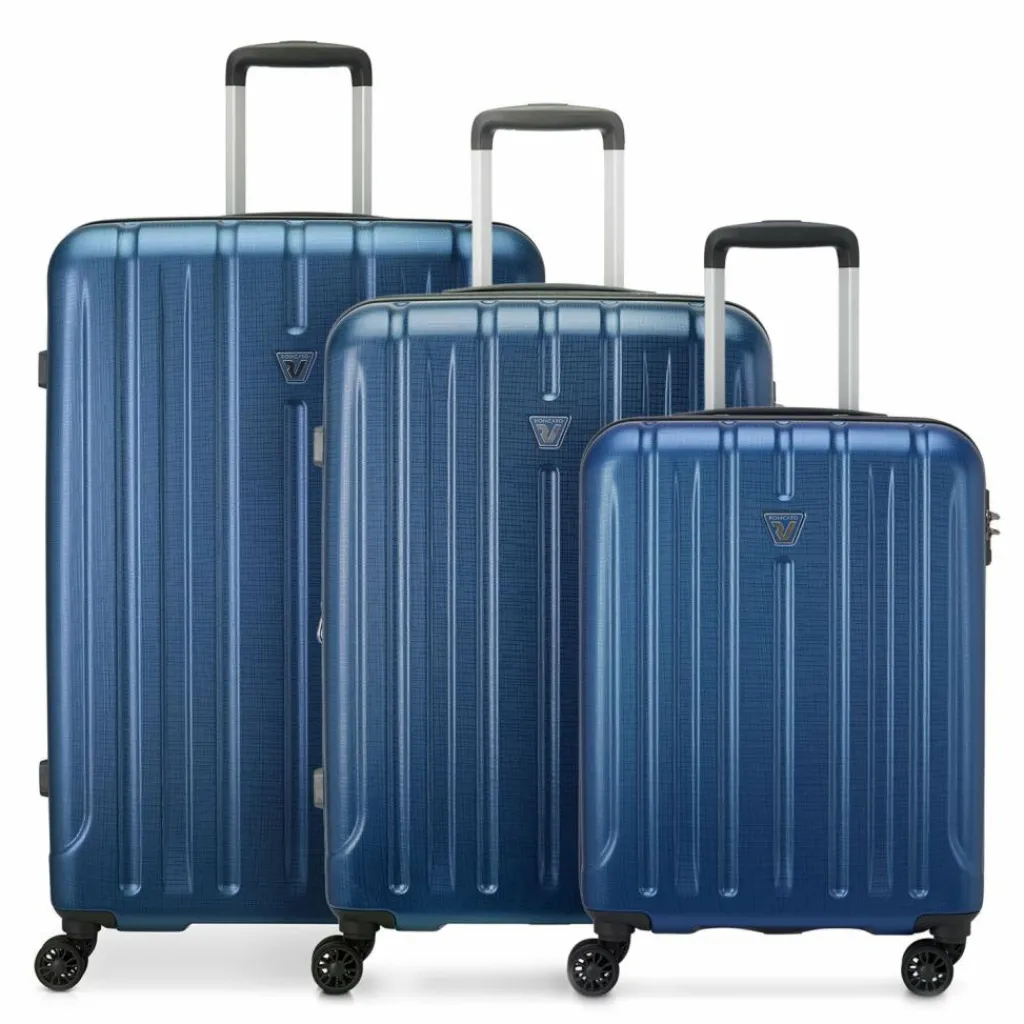 Sale Roncato Kinetic 2.0 4 Rollen Kofferset 3-teilig mit Dehnfalte blu