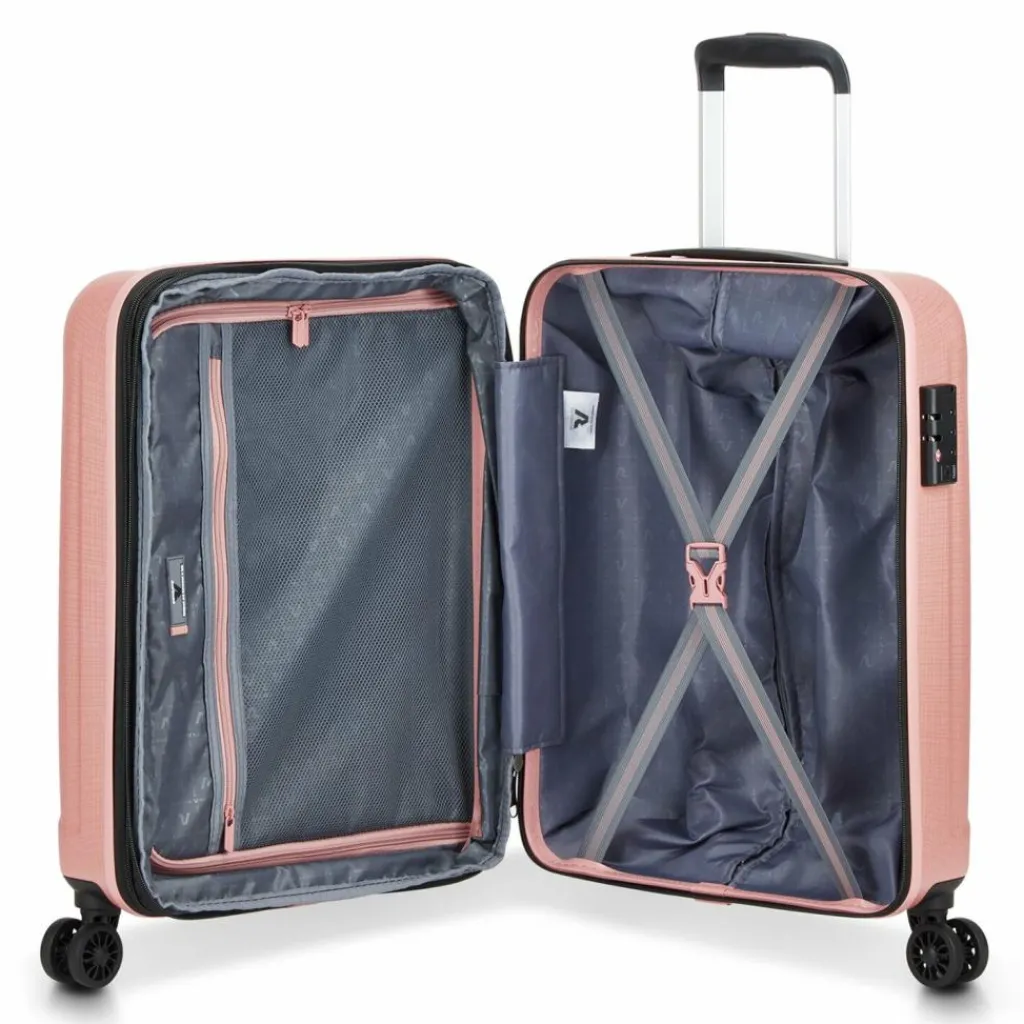 Discount Roncato Kinetic 2.0 4 Rollen Kabinentrolley 55 cm mit Dehnfalte rosa antico