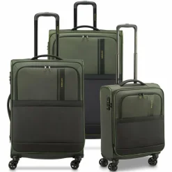 Roncato Koffersets Als Weichgepäck|Koffersets 3-Teilig<Metropolitan 4 Rollen Kofferset 3-teilig mit Dehnfalte green