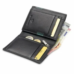 Roncato Herrengeldbörsen Hochformat<Monaco Geldbörse Leder 9 cm nero