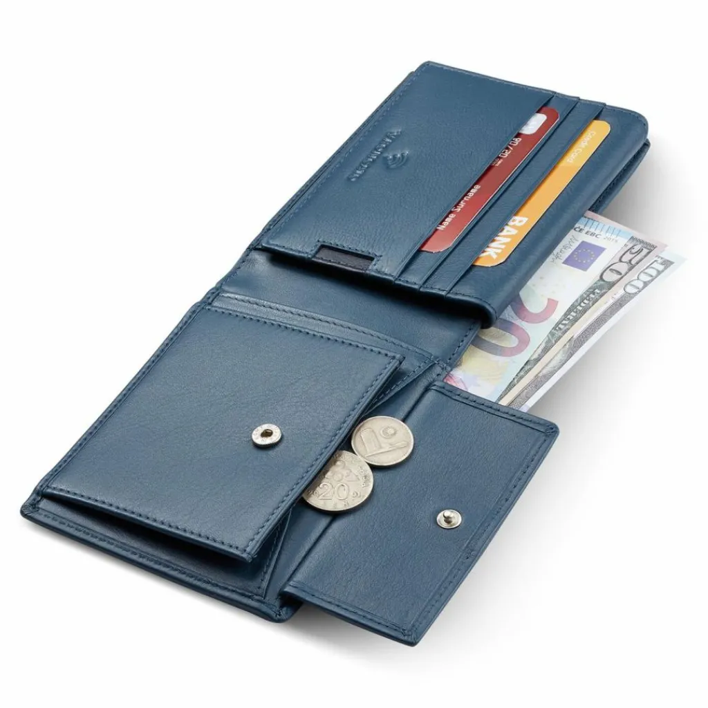 Roncato Herrengeldbörsen Querformat<Monaco Geldbörse RFID Schutz Leder 12.5 cm denim