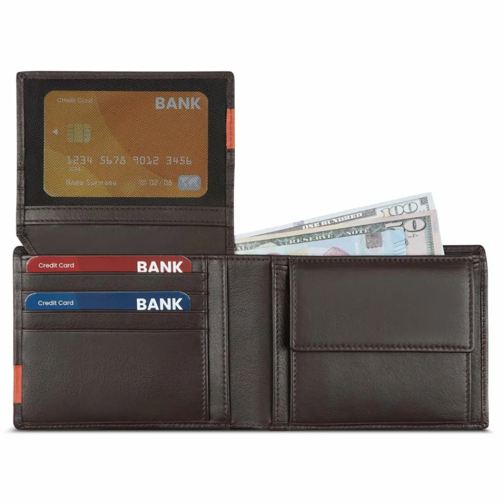 Roncato Herrengeldbörsen Querformat<Monaco Geldbörse RFID Schutz Leder 12.5 cm brown