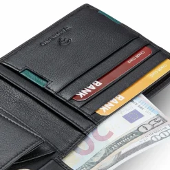 Clearance Roncato Monaco Geldbörse RFID Schutz Leder 9.5 cm nero