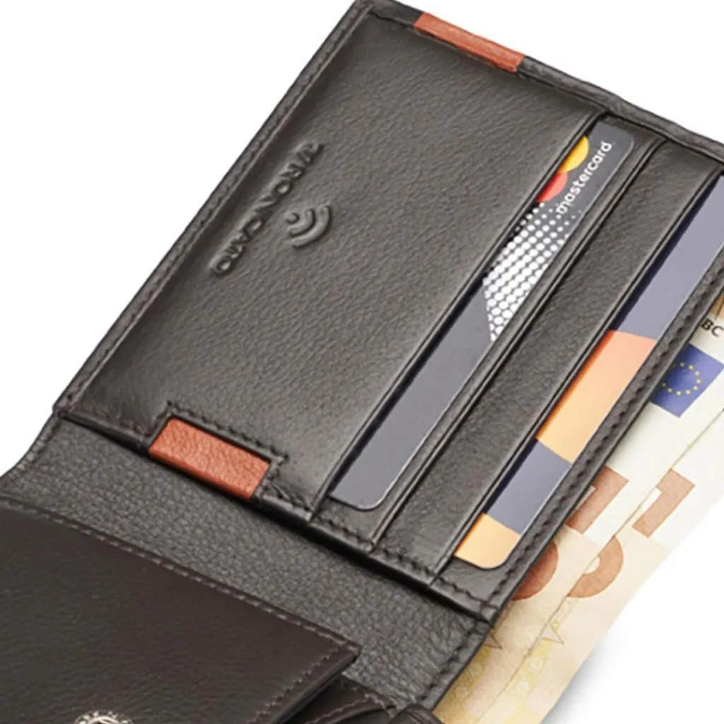 Discount Roncato Monaco Geldbörse RFID Schutz Leder 9 cm brown