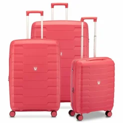 Best Roncato Skyline 2.0 4 Rollen Kofferset 3-teilig mit Dehnfalte koralle