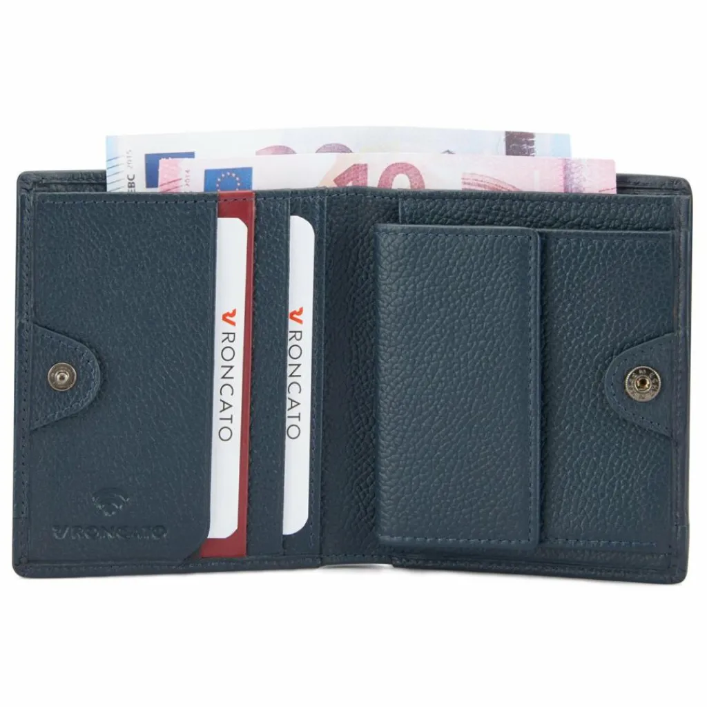 Best Roncato Trial DLX Geldbörse RFID Schutz Leder 9 cm navy