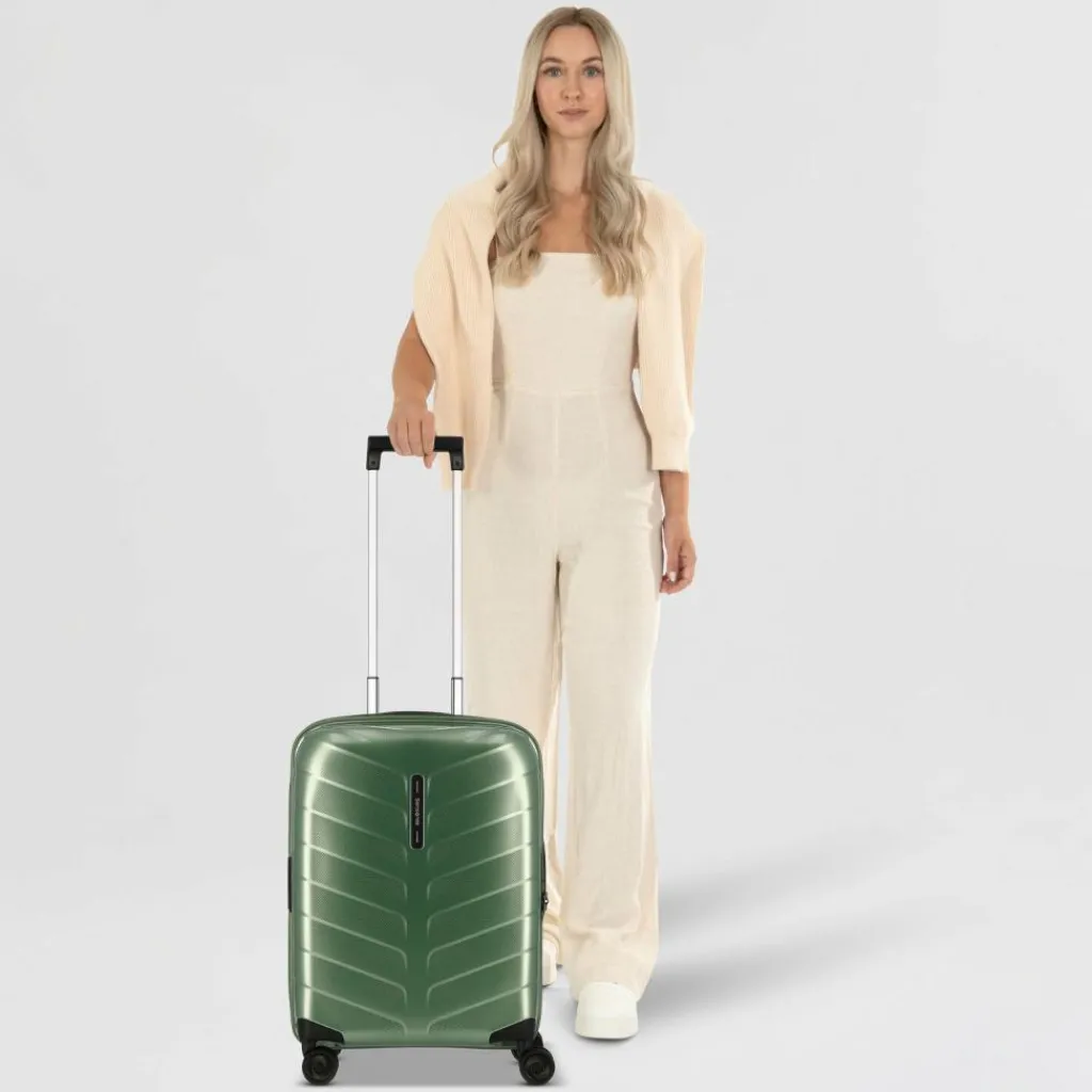 Samsonite Hartgepäck Kabinengepäck|4-Rollen Kabinentrolleys<Attrix 4 Rollen Kabinentrolley 55 cm mit Dehnfalte basil green