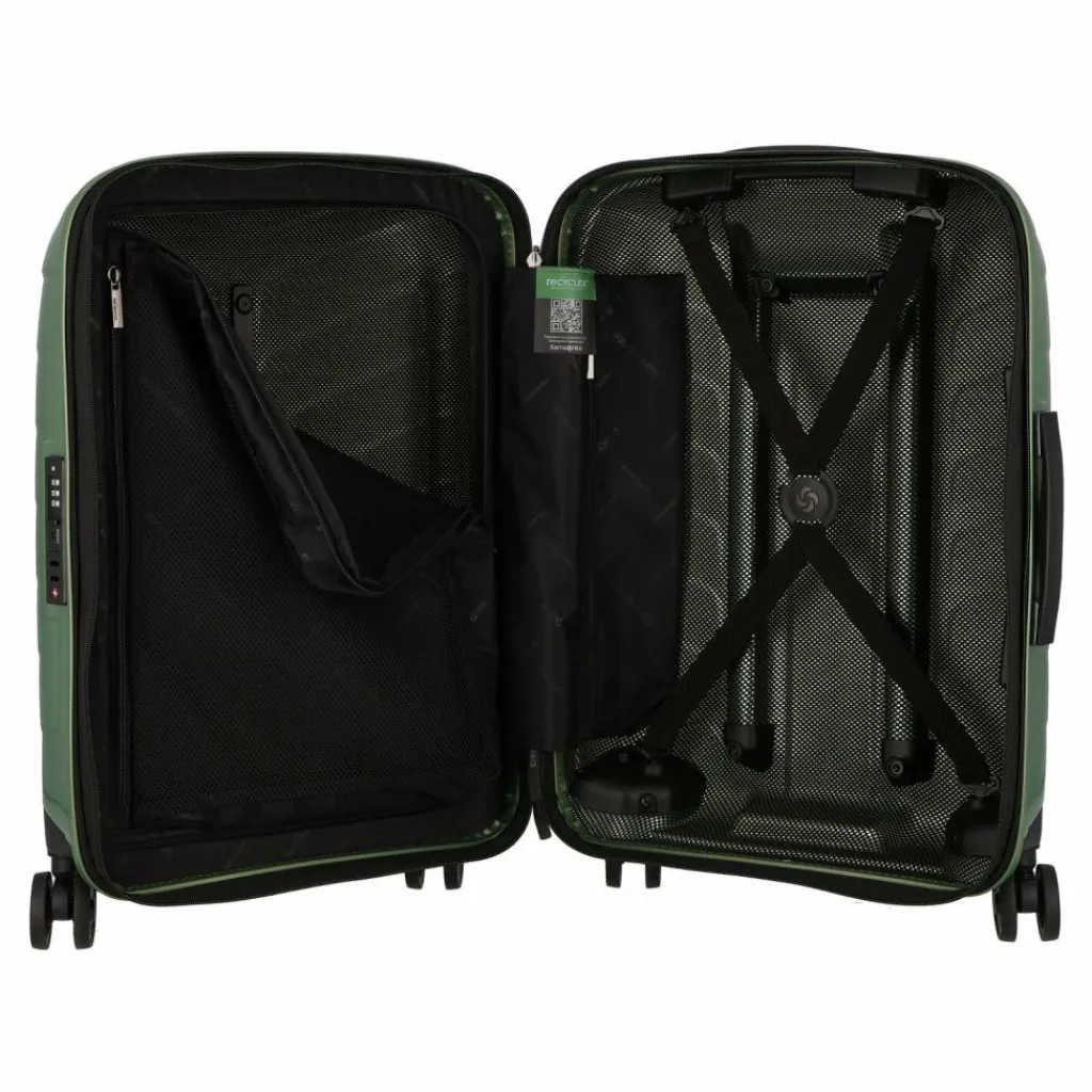 Samsonite Hartgepäck Kabinengepäck|4-Rollen Kabinentrolleys<Attrix 4 Rollen Kabinentrolley 55 cm mit Dehnfalte basil green