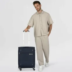 Discount Samsonite Base Boost Spinner 4-Rollen Kabinentrolley 55 cm navy blue