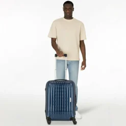 Samsonite Hartgepäck Kabinengepäck|4-Rollen Kabinentrolleys<Chronolite 4 Rollen Kabinentrolley 55 cm denim blue