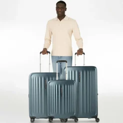 Hot Samsonite Fyrm 4 Rollen Kofferset 3-teilig mit Dehnfalte steel blue