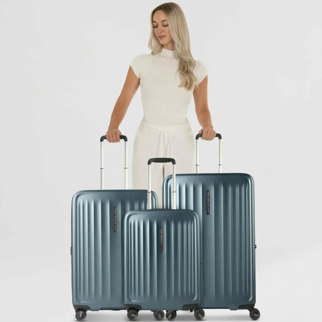 Hot Samsonite Fyrm 4 Rollen Kofferset 3-teilig mit Dehnfalte steel blue
