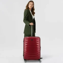 Clearance Samsonite Lite-Shock 4 Rollen Trolley 69 cm fiery red