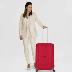 Samsonite Hartgepäck|4-Rollen Koffer<S'Cure Spinner 4-Rollen Trolley 75 cm crimson red