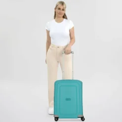 Samsonite Hartgepäck Kabinengepäck|4-Rollen Kabinentrolleys<S'Cure Spinner 4-Rollen Kabinentrolley 55 cm aqua blue