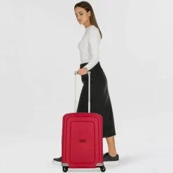 Samsonite Hartgepäck Kabinengepäck|4-Rollen Kabinentrolleys<S'Cure Spinner 4-Rollen Kabinentrolley 55 cm crimson red